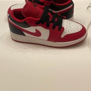 Nike Kids Sneakers in Red, Black, and White